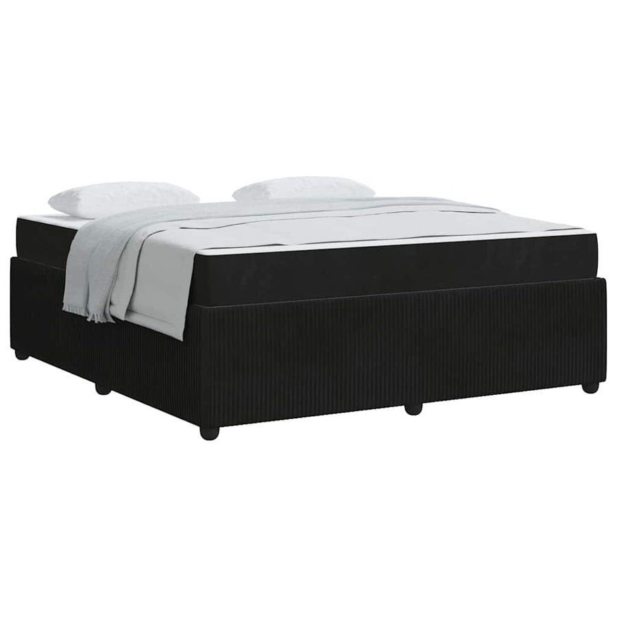 Bedframe met matras Anders Zwart 180 x 200 cm Fluweel