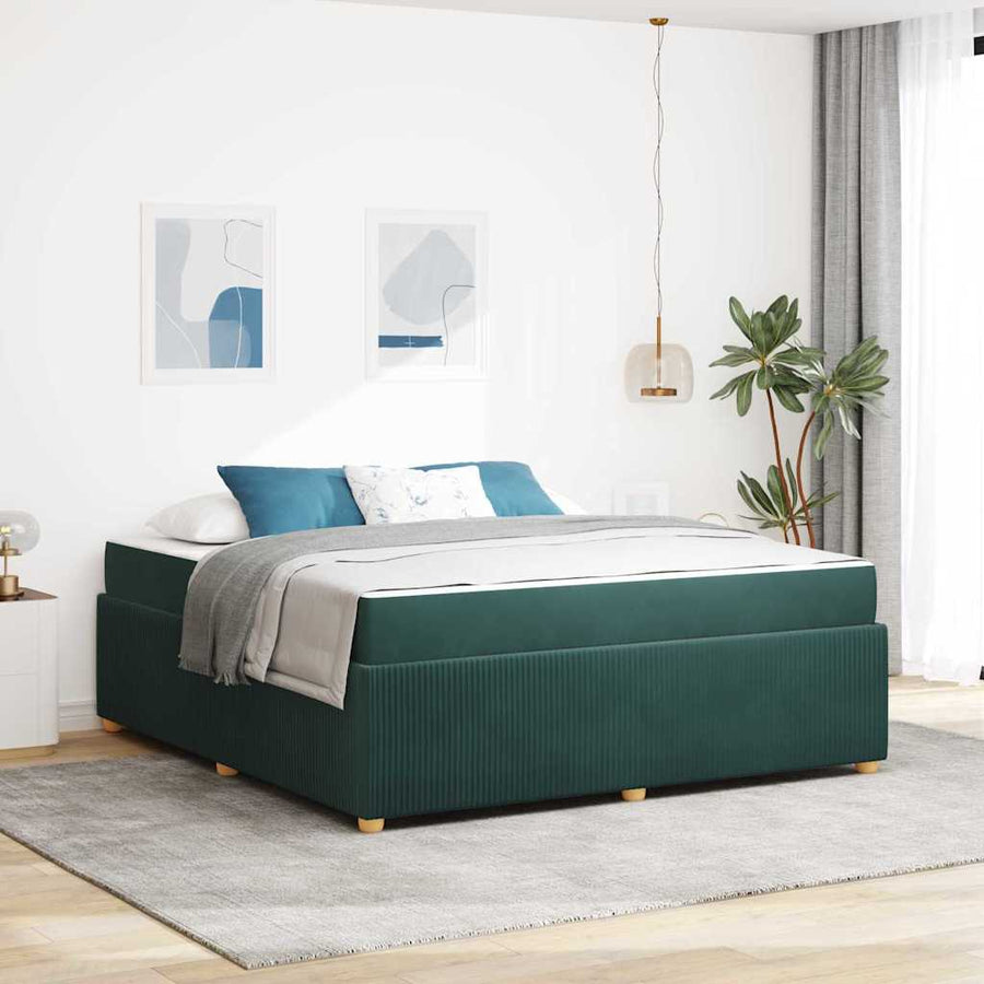 Bedframe met matras Anders Donkergroen 180 x 200 cm Fluweel