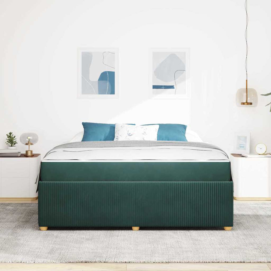 Bedframe met matras Anders Donkergroen 180 x 200 cm Fluweel