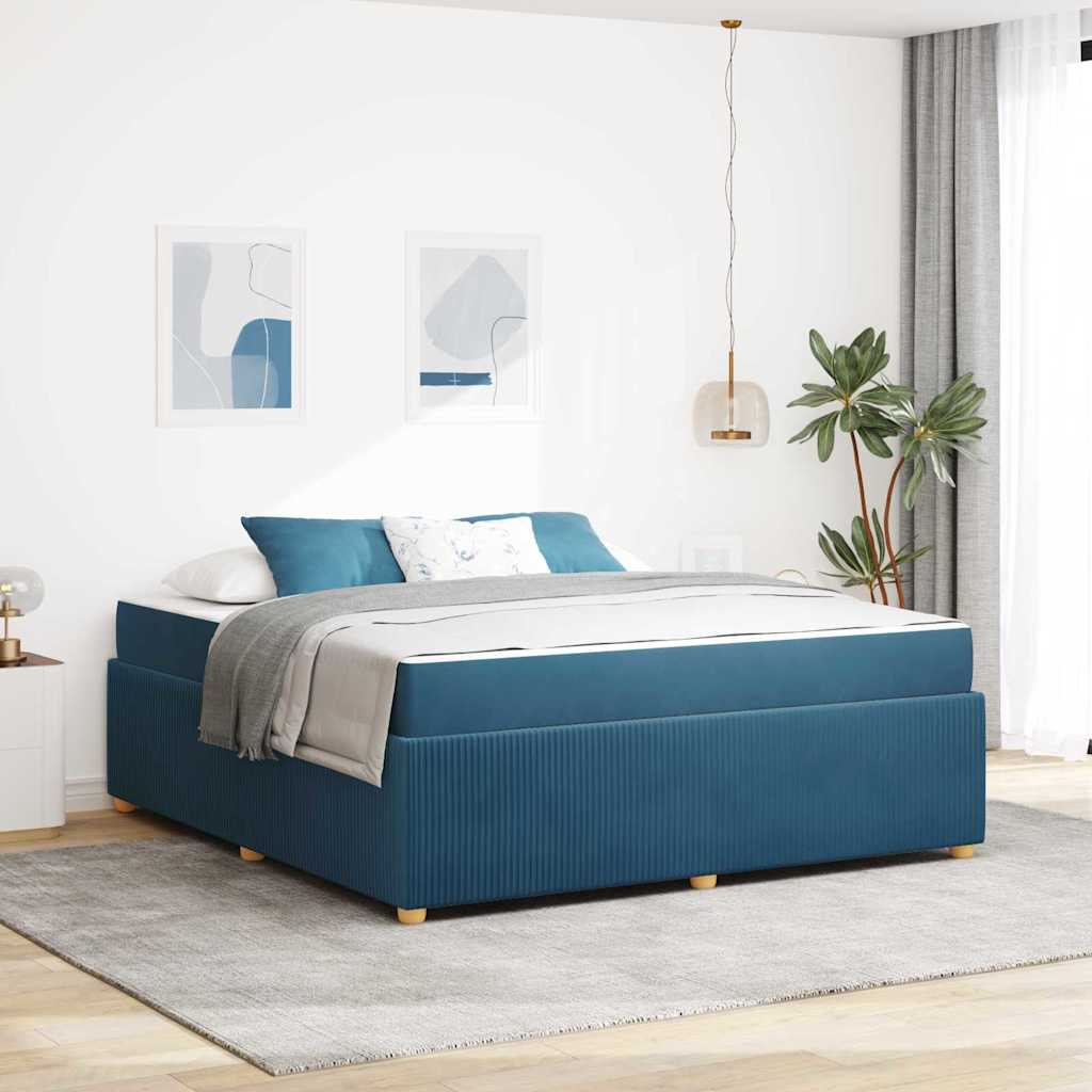Bedframe met matras Anders Blauw 180 x 200 cm Fluweel