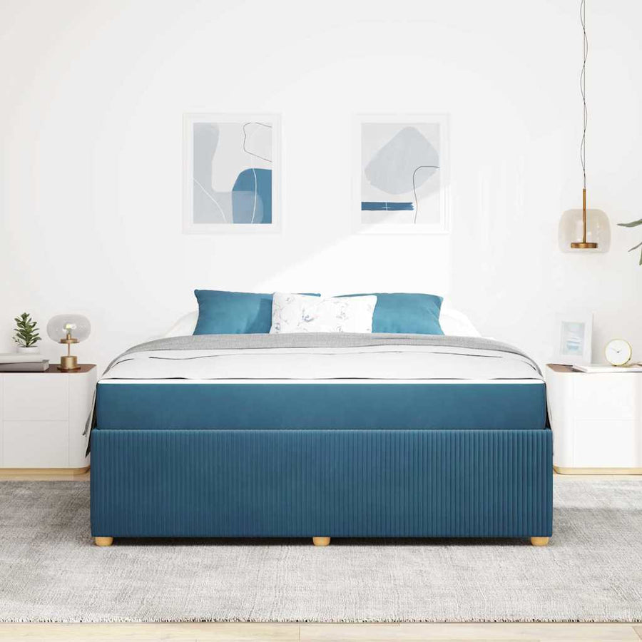 Bedframe met matras Anders Blauw 180 x 200 cm Fluweel