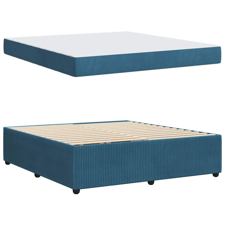 Bedframe met matras Anders Blauw 180 x 200 cm Fluweel