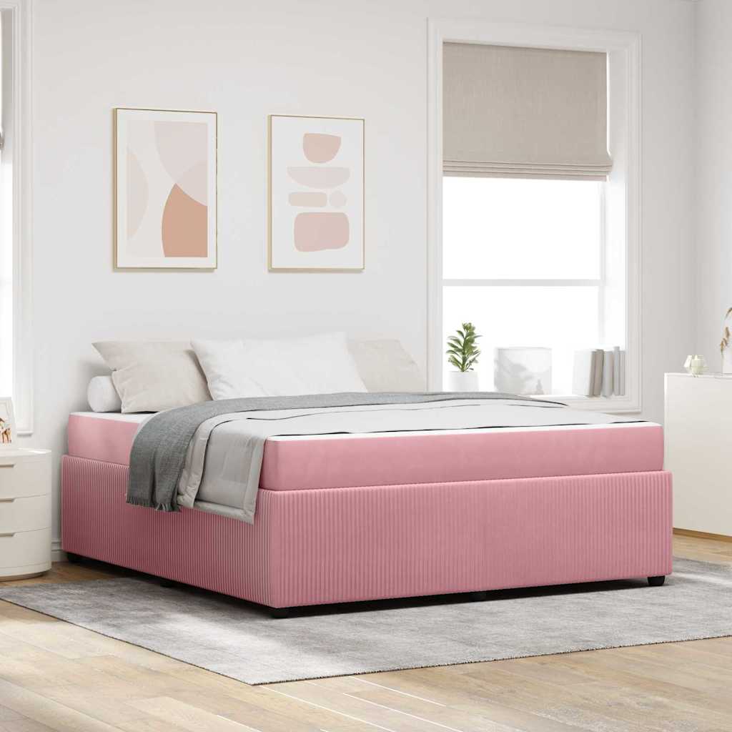 Bedframe met matras Anders Roze 180 x 200 cm Fluweel