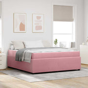 Bed frame with mattress Pink 180 x 200 cm Fabric