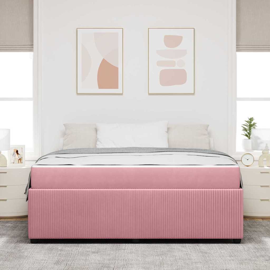 Bedframe met matras Anders Roze 180 x 200 cm Fluweel