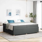 Bed Frame with Mattress Dark Grey 200 x 200 cm Fabric
