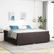 Bedframe met matras 200x200 cm donkerbruin stof