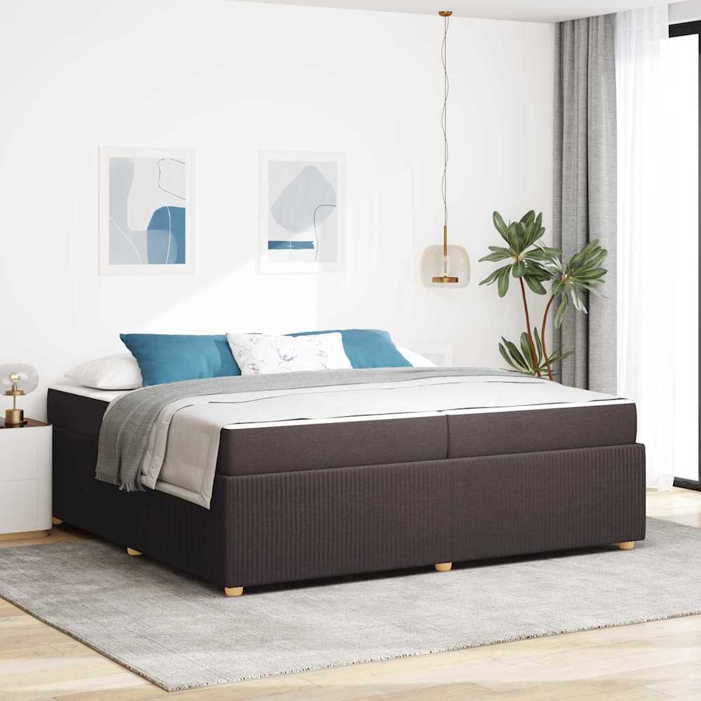 Bedframe met matras met matras Donkerbruin 200 x 200 cm Stof