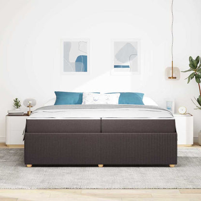 Bedframe met matras met matras Donkerbruin 200 x 200 cm Stof