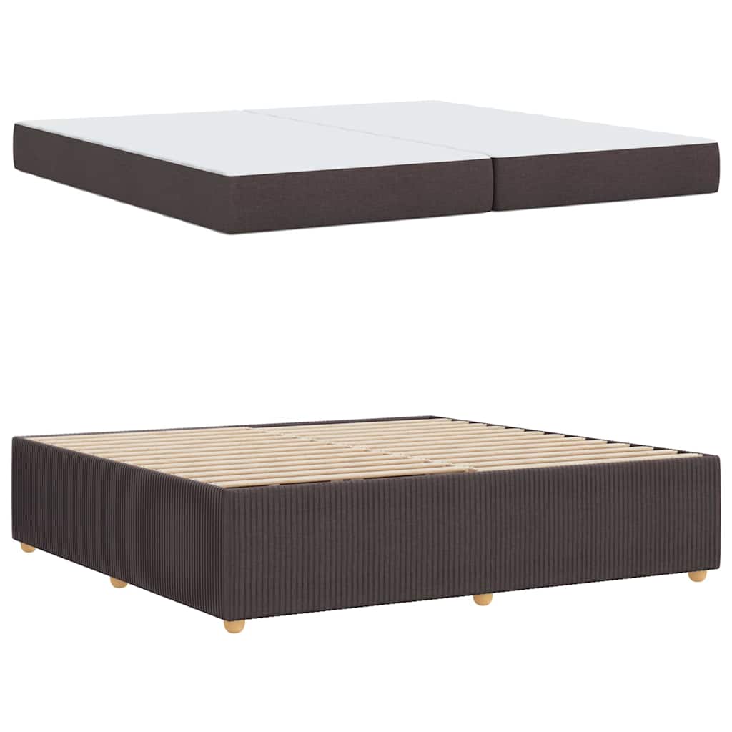 Bedframe met matras met matras Donkerbruin 200 x 200 cm Stof