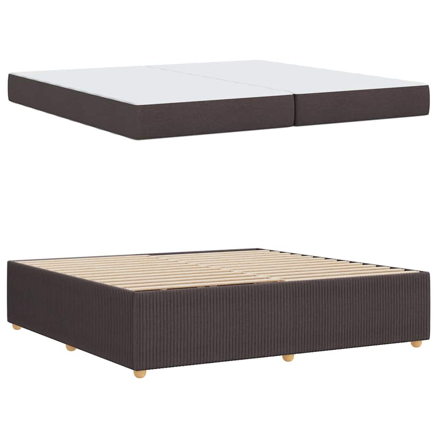 Bedframe met matras met matras Donkerbruin 200 x 200 cm Stof