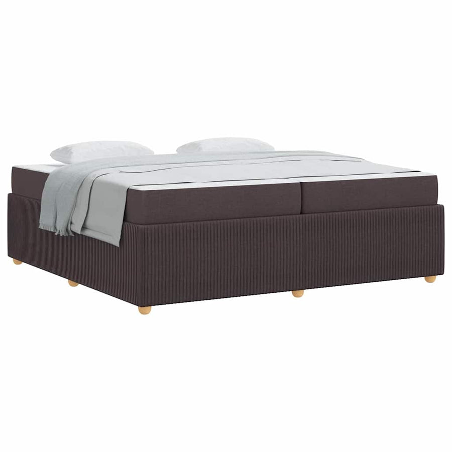 Bedframe met matras met matras Donkerbruin 200 x 200 cm Stof