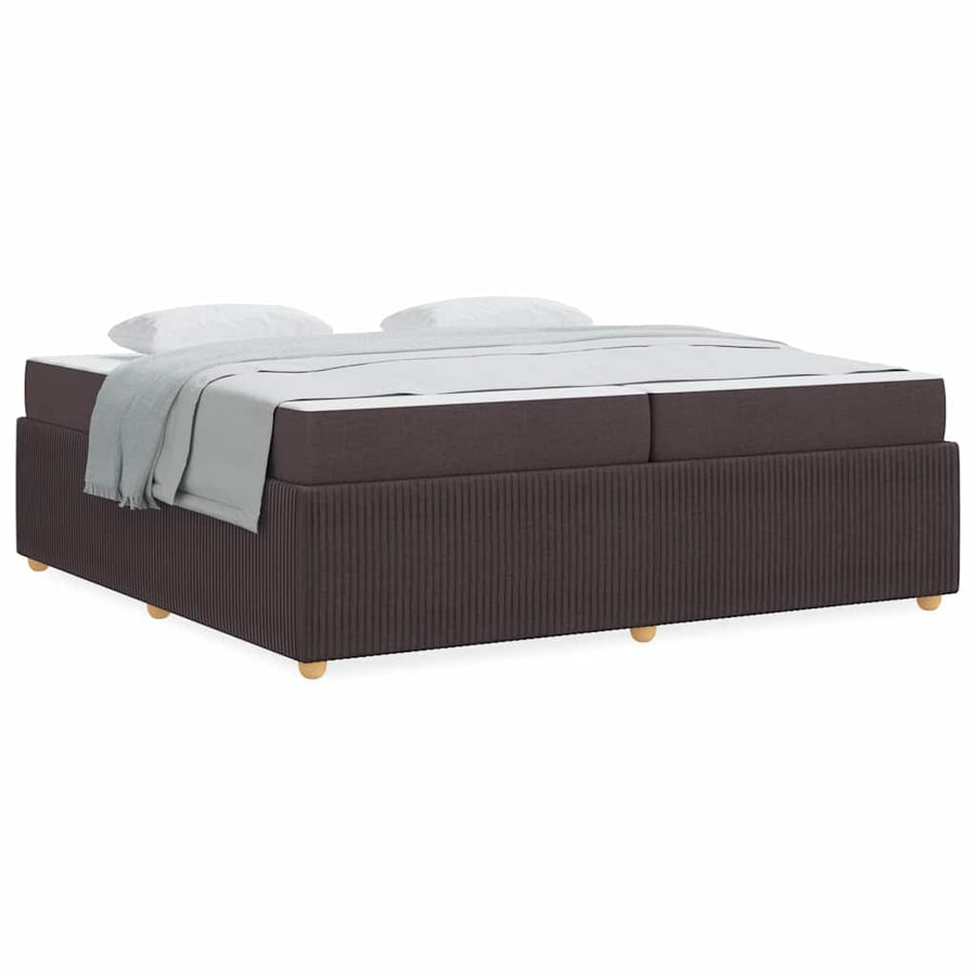 Bedframe met matras met matras Donkerbruin 200 x 200 cm Stof