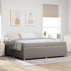 Bed frame with mattress Taupe 200 x 200 cm Fabric