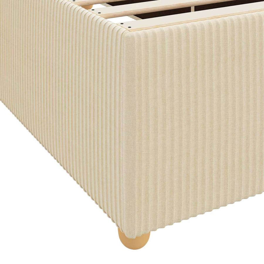 Bedframe met matras Crème 200 x 200 cm Stof