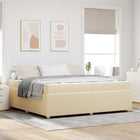 Bedframe met matras 200x200 cm crème stof