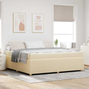 Bedframe met matras 200x200 cm crème stof