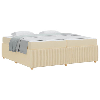 Bedframe met matras Crème 200 x 200 cm Stof