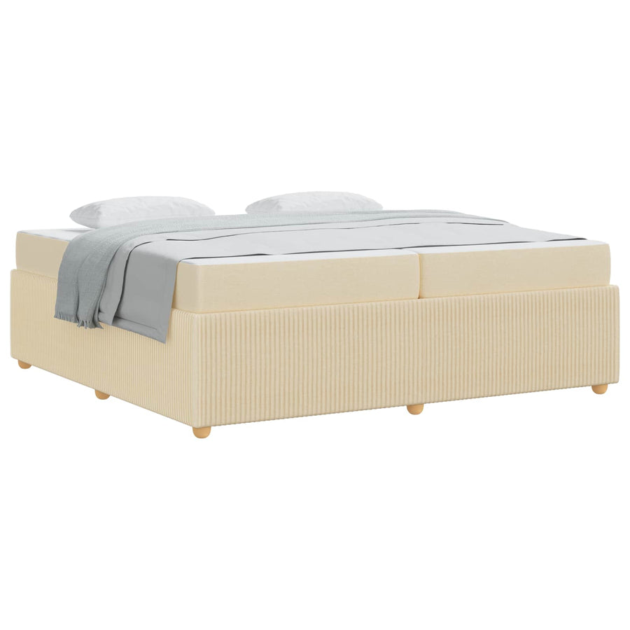Bedframe met matras Crème 200 x 200 cm Stof
