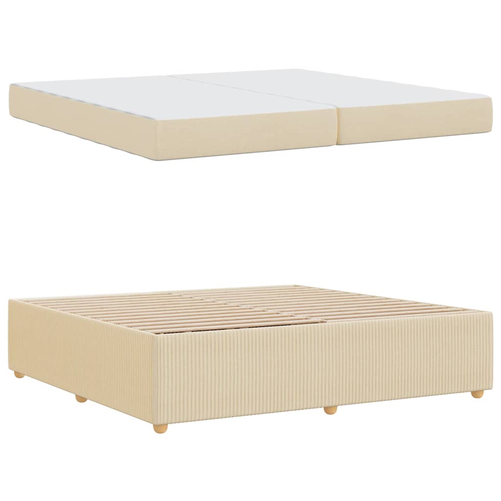 Bedframe met matras Crème 200 x 200 cm Stof