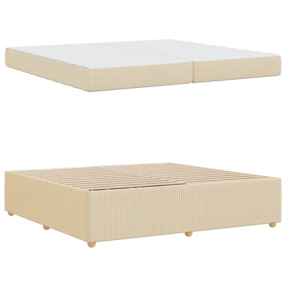 Bedframe met matras Crème 200 x 200 cm Stof