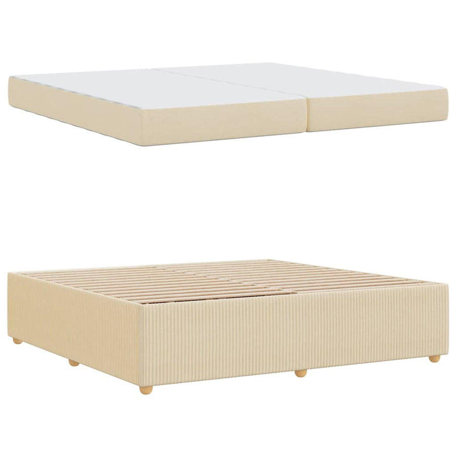 Bedframe met matras Crème 200 x 200 cm Stof