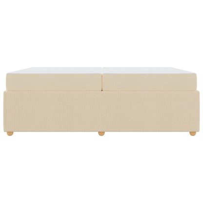 Bedframe met matras Crème 200 x 200 cm Stof