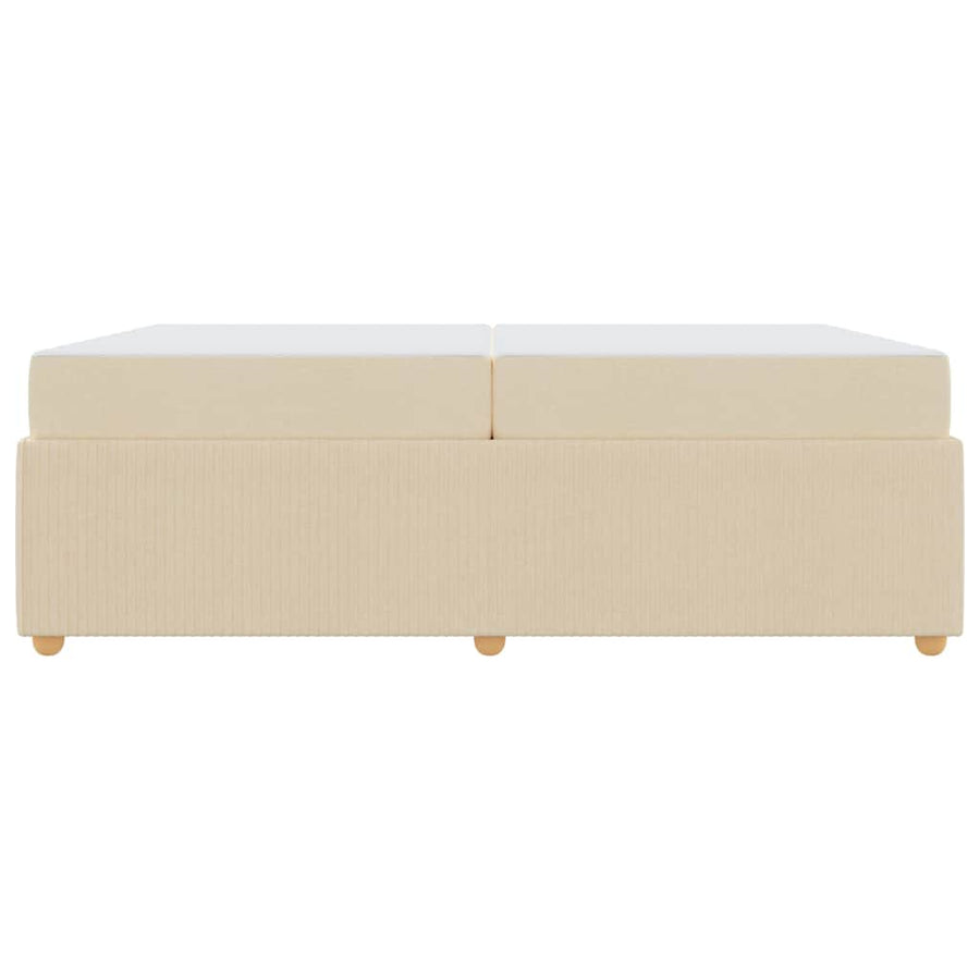 Bedframe met matras Crème 200 x 200 cm Stof