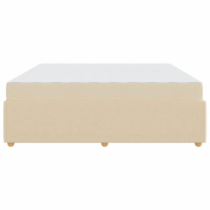 Bedframe met matras Crème 200 x 200 cm Stof