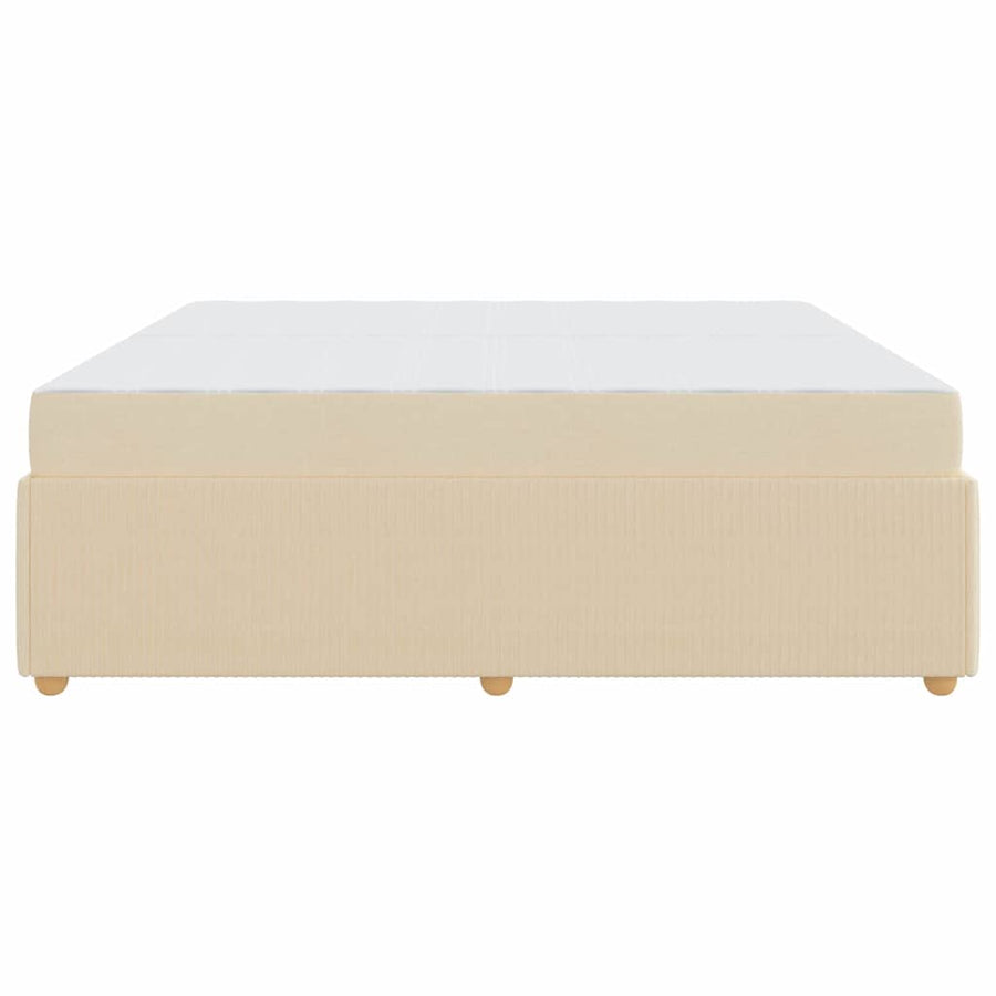 Bedframe met matras Crème 200 x 200 cm Stof