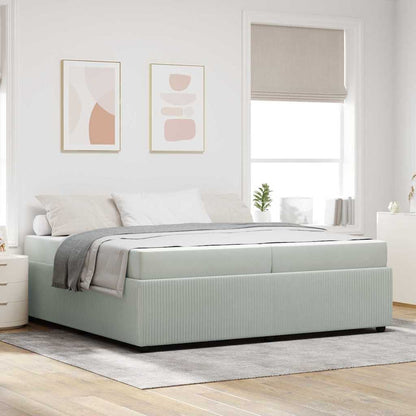 Bedframe met matras Anders Lichtgrijs 200 x 200 cm Fluweel