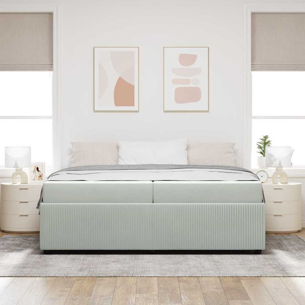 Bedframe met matras Anders Lichtgrijs 200 x 200 cm Fluweel