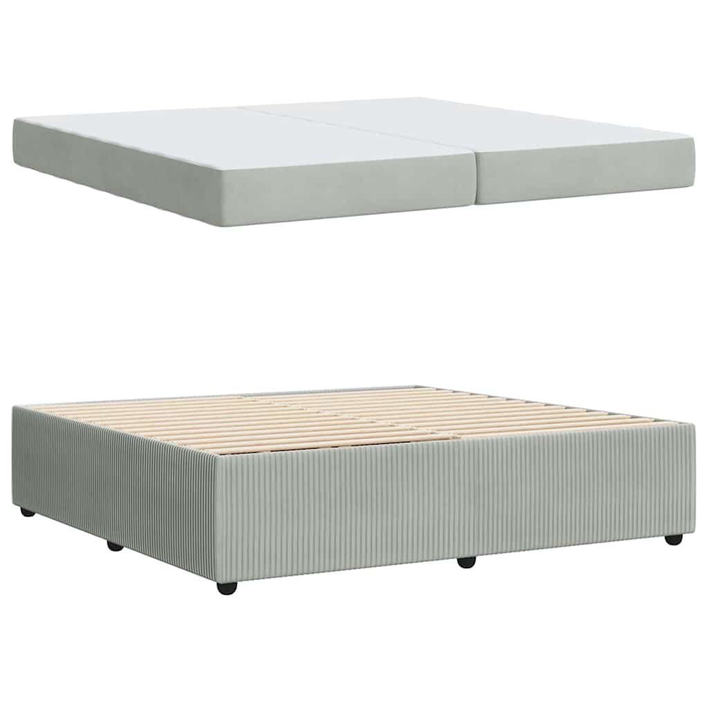 Bedframe met matras Anders Lichtgrijs 200 x 200 cm Fluweel