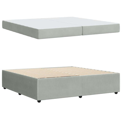 Bedframe met matras Anders Lichtgrijs 200 x 200 cm Fluweel