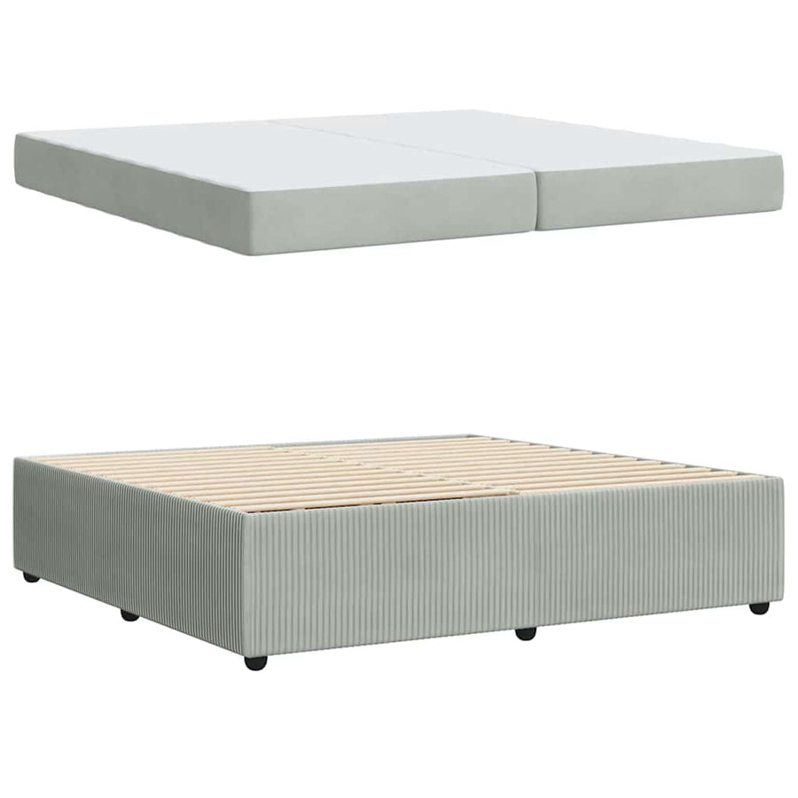 Bedframe met matras Anders Lichtgrijs 200 x 200 cm Fluweel