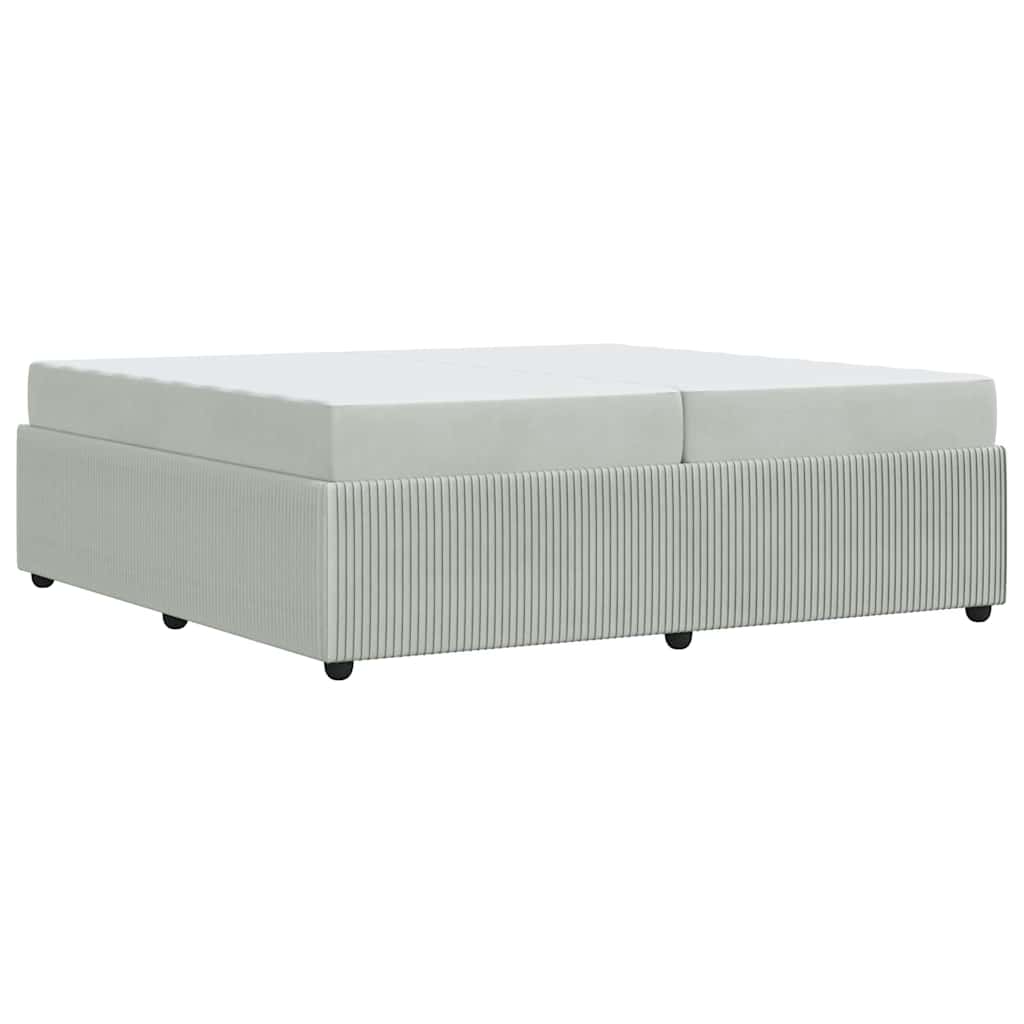 Bedframe met matras Anders Lichtgrijs 200 x 200 cm Fluweel