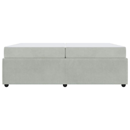 Bedframe met matras Anders Lichtgrijs 200 x 200 cm Fluweel