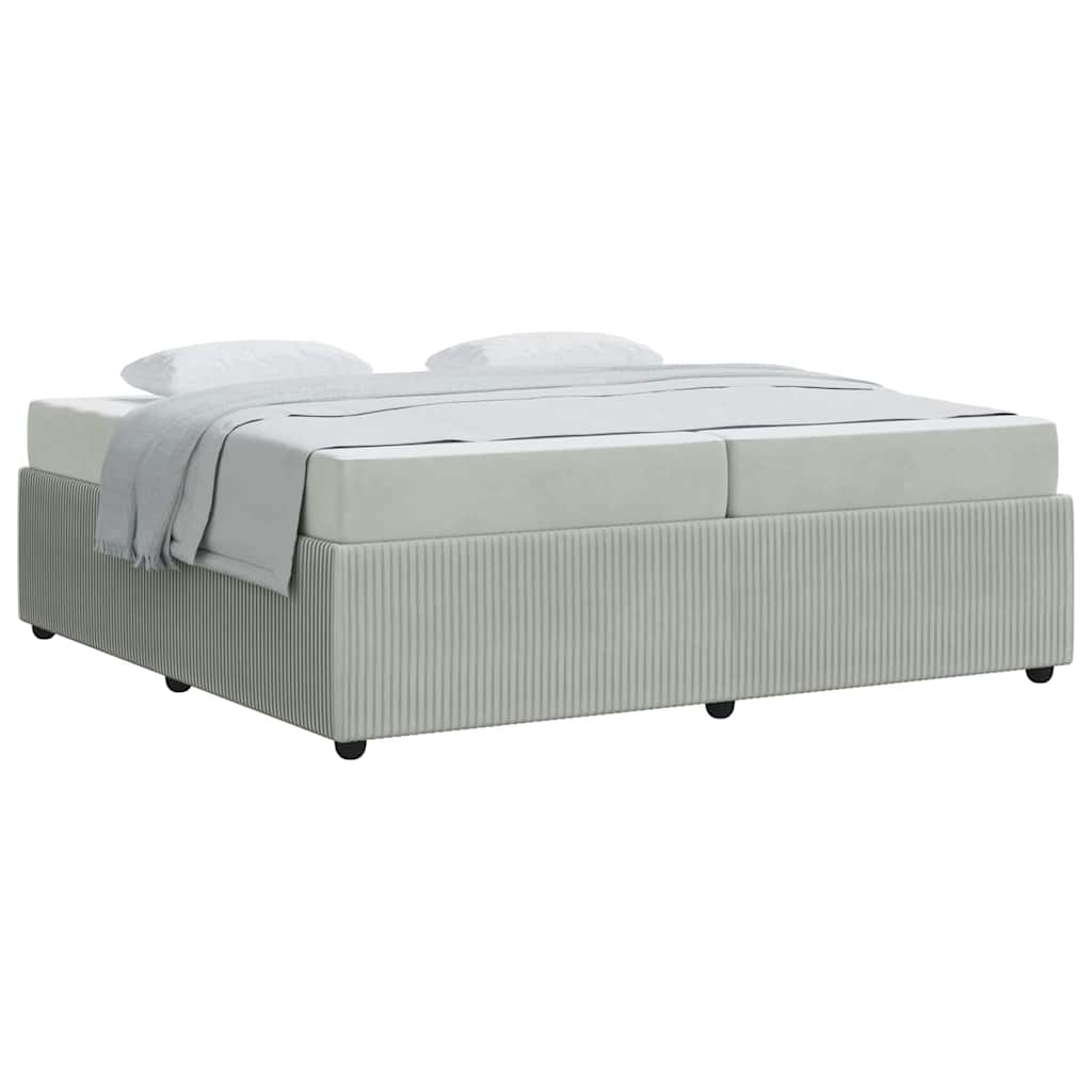 Bedframe met matras Anders Lichtgrijs 200 x 200 cm Fluweel