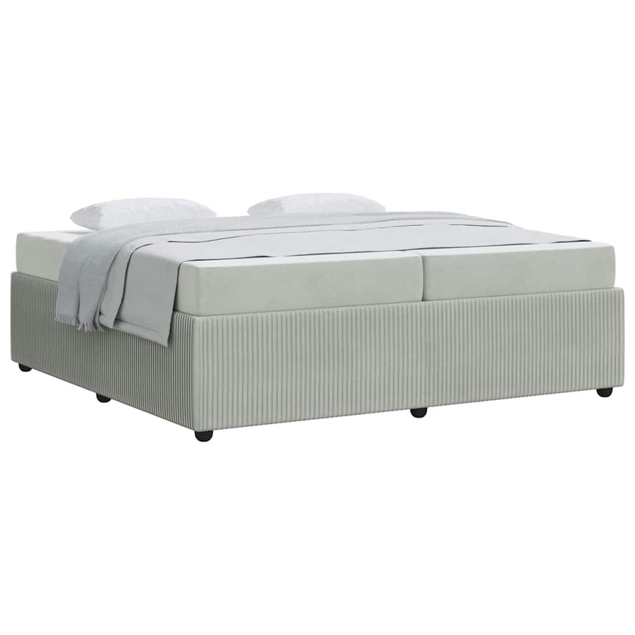 Bedframe met matras Anders Lichtgrijs 200 x 200 cm Fluweel
