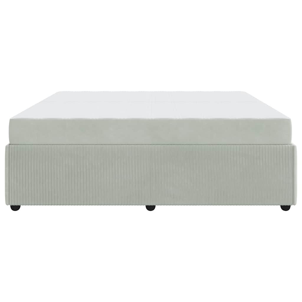 Bedframe met matras Anders Lichtgrijs 200 x 200 cm Fluweel