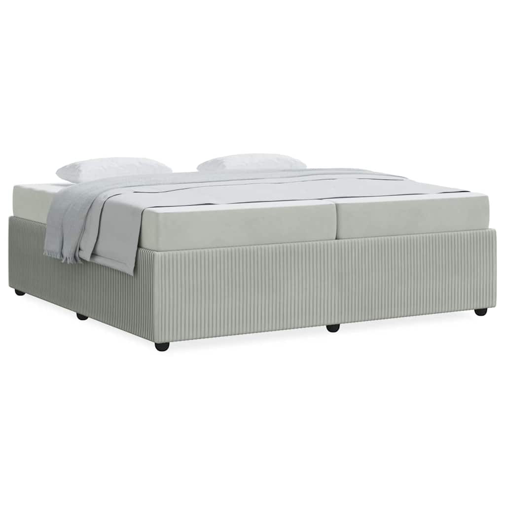 Bedframe met matras Anders Lichtgrijs 200 x 200 cm Fluweel