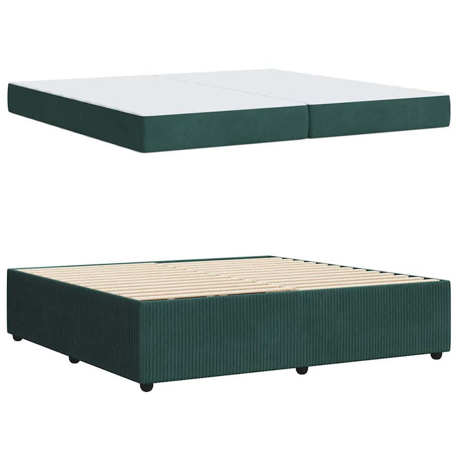 Bedframe met matras Anders Donkergroen 200 x 200 cm Fluweel