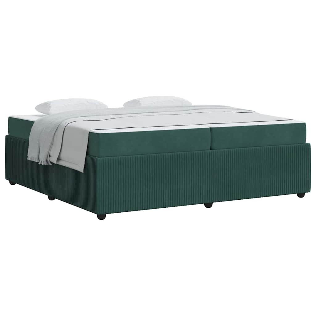 Bedframe met matras Anders Donkergroen 200 x 200 cm Fluweel