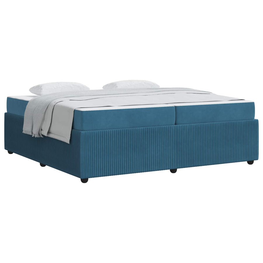 Bedframe met matras Blauw 200 x 200 cm Stof
