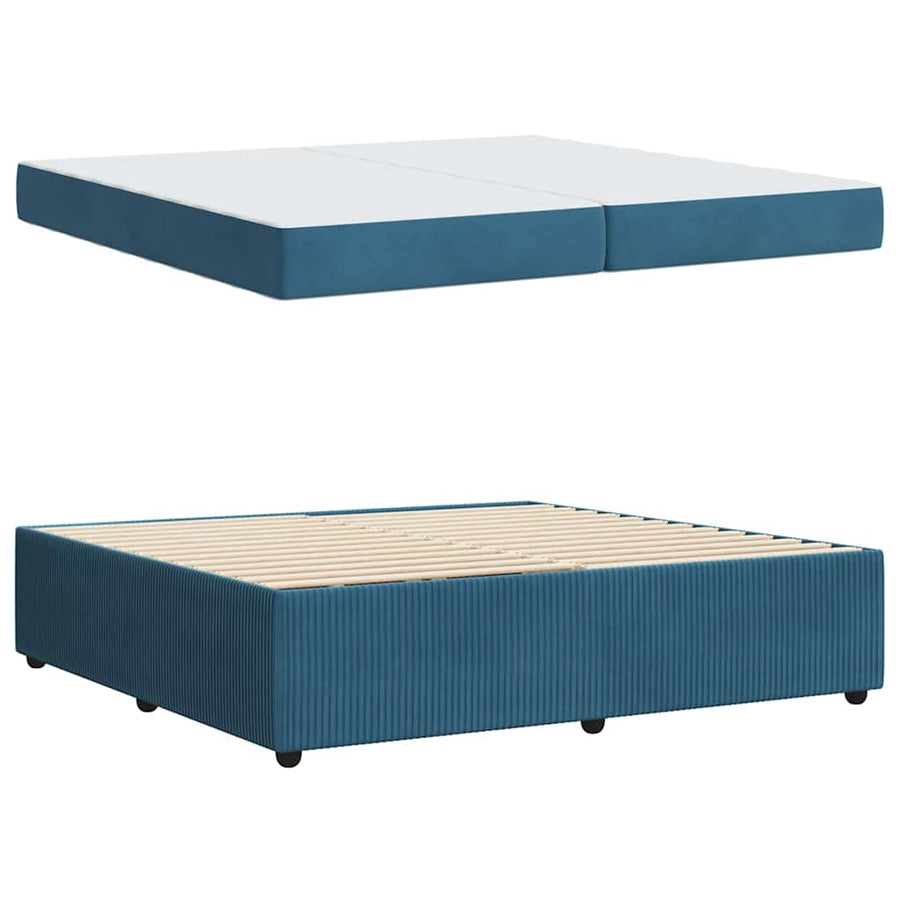Bedframe met matras Blauw 200 x 200 cm Stof