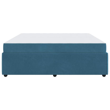 Bedframe met matras Blauw 200 x 200 cm Stof