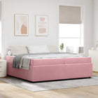 Bedframe met matras 200x200 cm roze stof