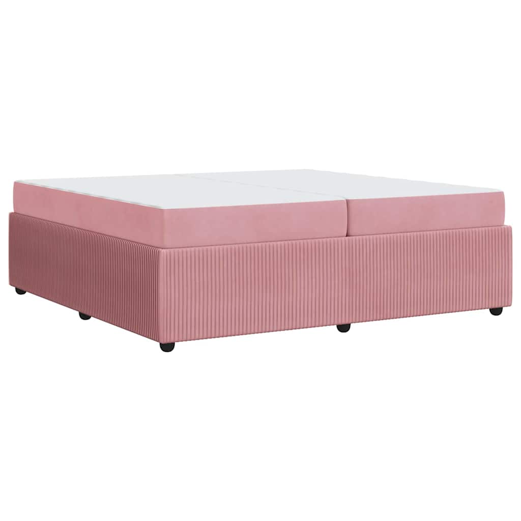 Bedframe met matras met matras Roze 200 x 200 cm Fluweel