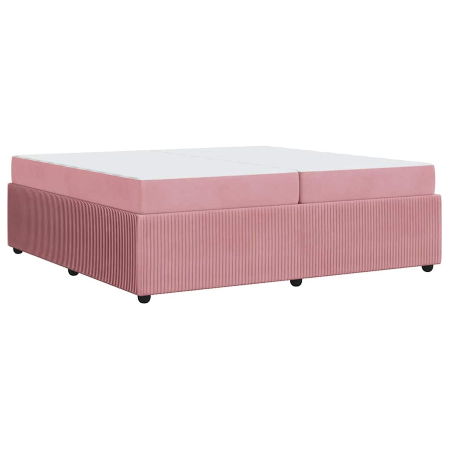 Bedframe met matras met matras Roze 200 x 200 cm Fluweel