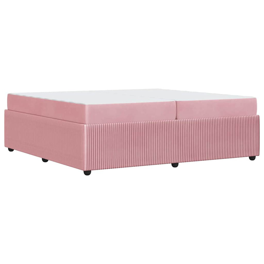 Bedframe met matras met matras Roze 200 x 200 cm Fluweel